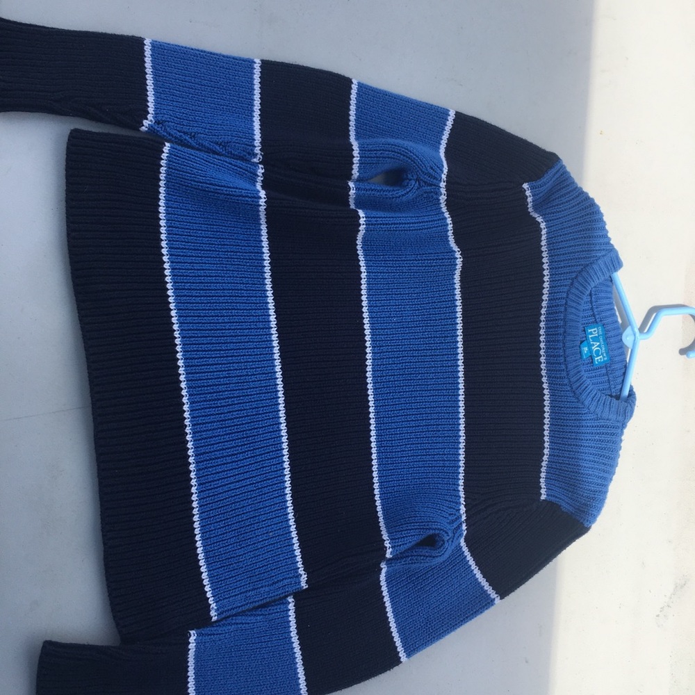 Boys blue/navy blue stripe sweater